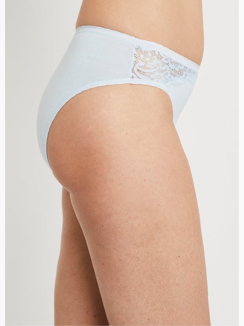 Culotte échancrée dentelle coton - lot de 3 - Afibel - Kiabi