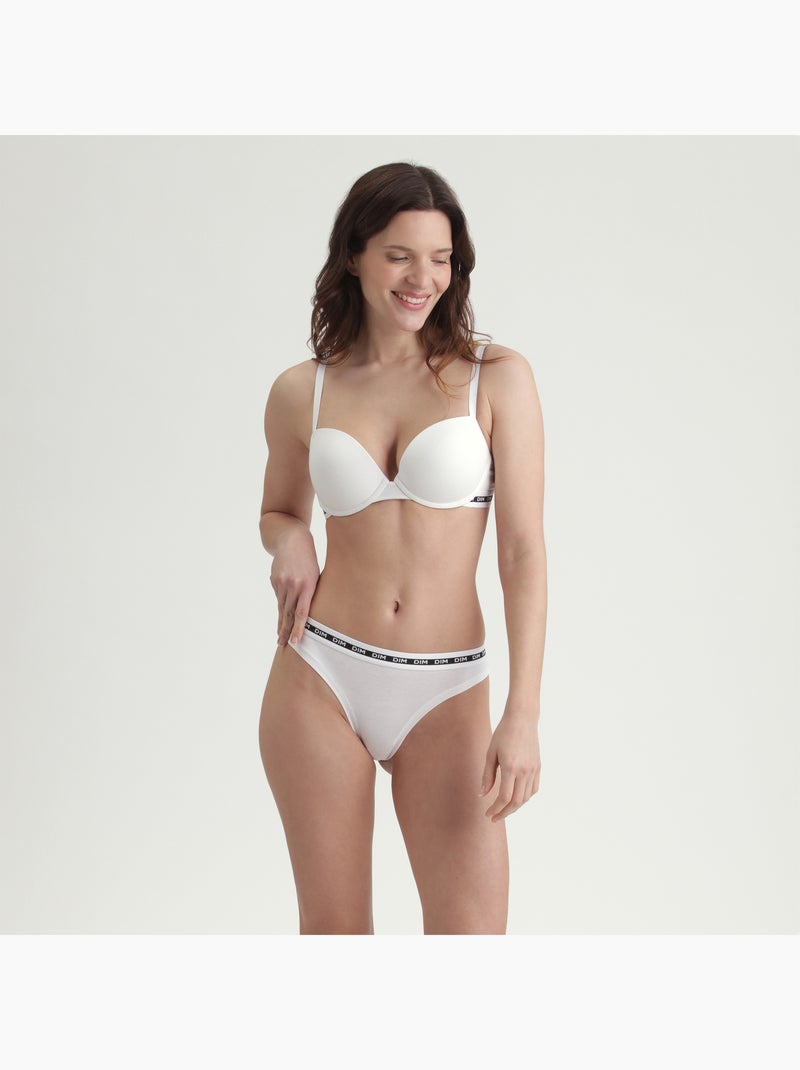 Culotte échancrée Jersey coton-modal Icons Blanc - Kiabi