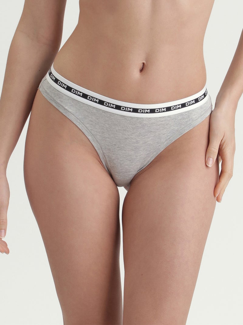 Culotte échancrée Jersey coton-modal Icons Gris chiné - Kiabi