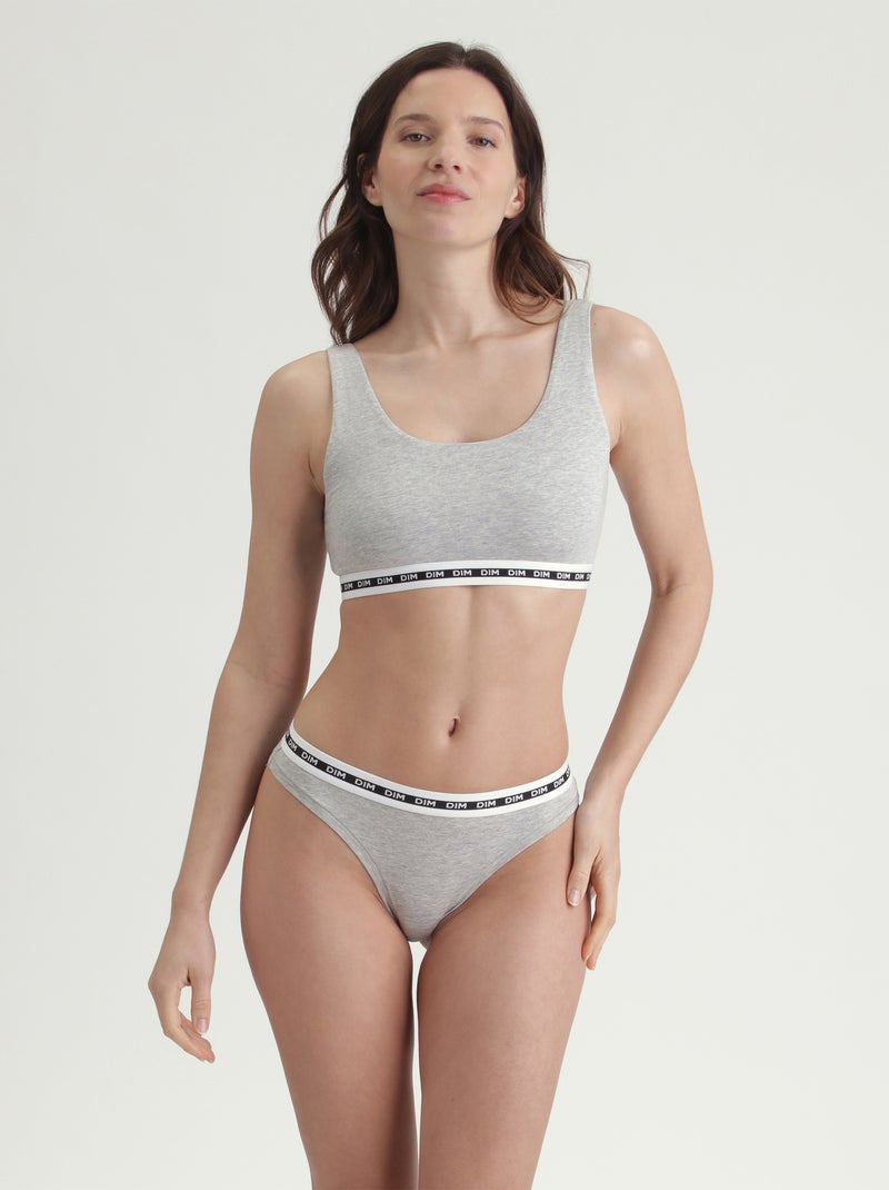 Culotte échancrée Jersey coton-modal Icons Gris chiné - Kiabi