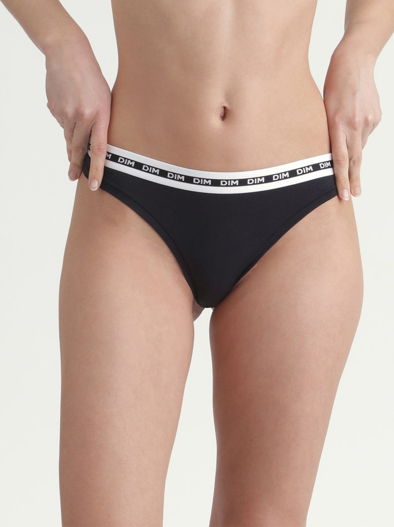Culotte échancrée Jersey coton-modal Icons Noir - Kiabi
