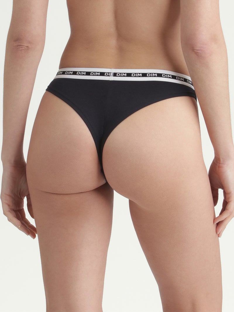 Culotte échancrée Jersey coton-modal Icons Noir - Kiabi