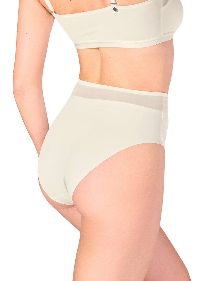 Culotte échancrée taille haute PARIS Ecru - Kiabi