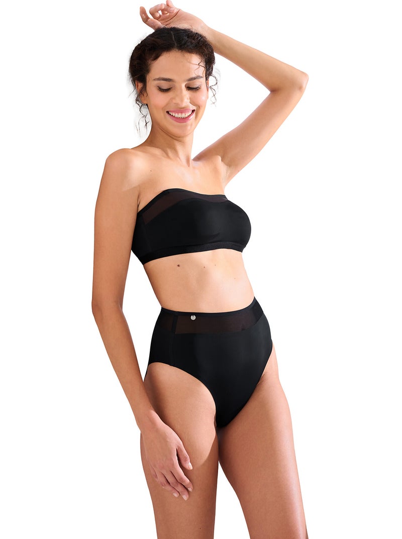Culotte échancrée taille haute PARIS Noir - Kiabi