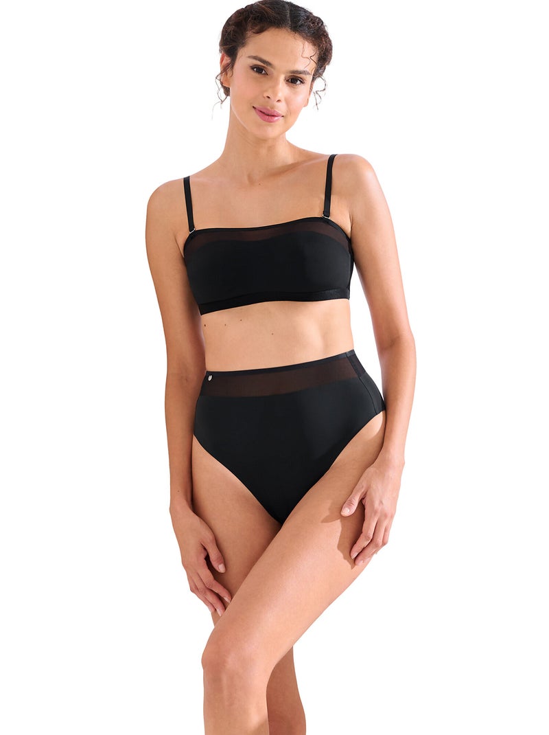 Culotte échancrée taille haute PARIS Noir - Kiabi