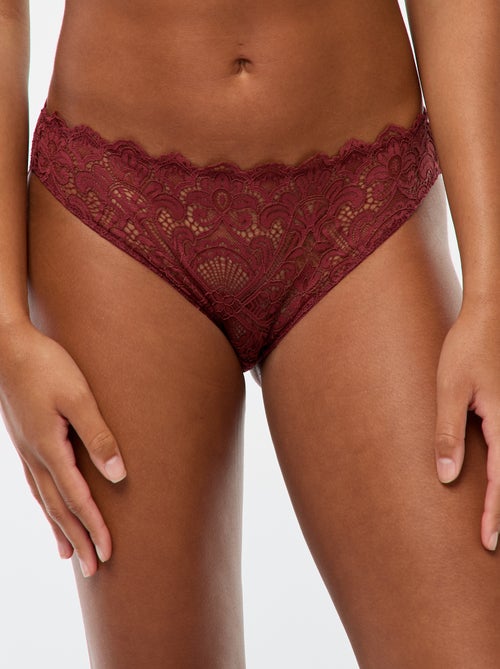 Culotte en dentelle ajourée avec bijou fantaisie - Kiabi