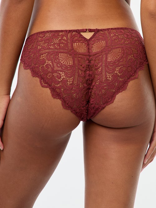 Culotte en dentelle ajourée avec bijou fantaisie - Kiabi