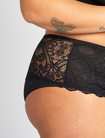 Culotte en dentelle et en microfibre