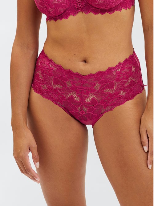 Culotte en dentelle et microfibre Arum 'Sans Complexe' - Kiabi