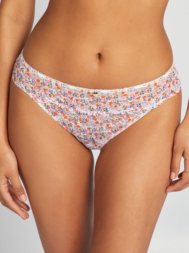 Culotte en dentelle fleurie Rose fleuri - Kiabi
