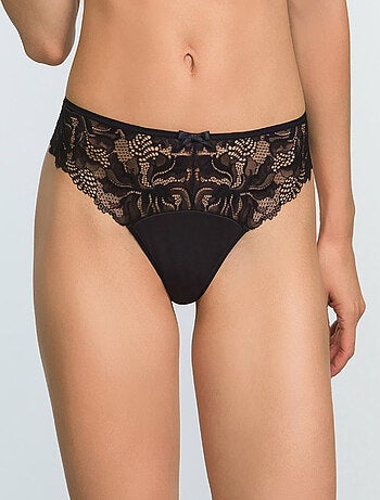 Culotte microfibre et dentelle florale Generous Essentiel