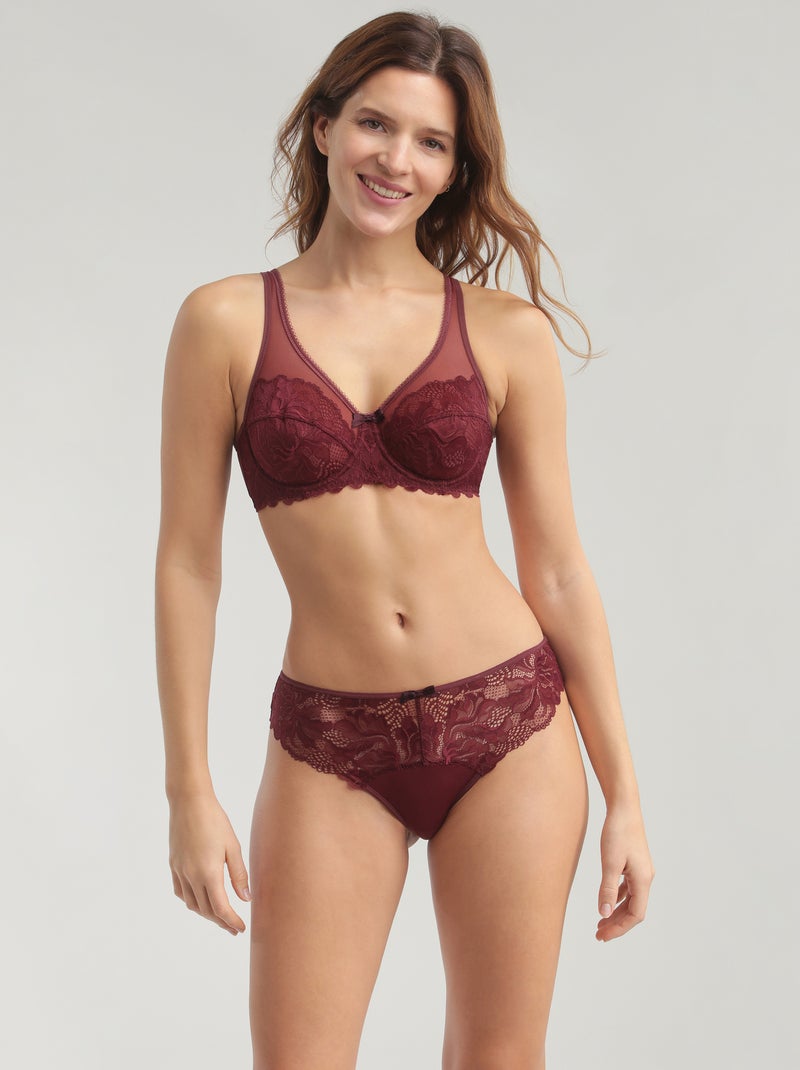 Culotte en Dentelle Generous Essentiel Rouge foncé - Kiabi