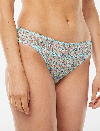 Culotte en dentelle imprimé tricolore