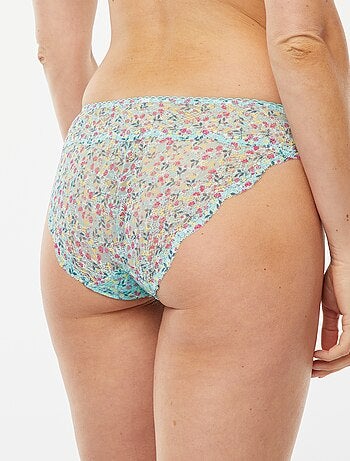 Culotte en dentelle imprimé tricolore