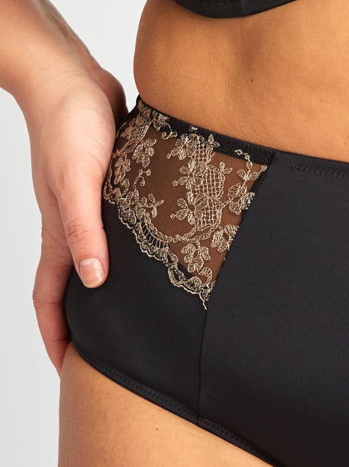 Culotte en microfibre avec broderies - Kiabi