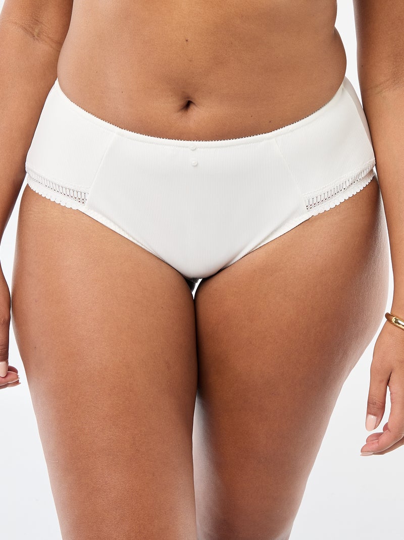 Culotte en microfibre côtelée Blanc - Kiabi