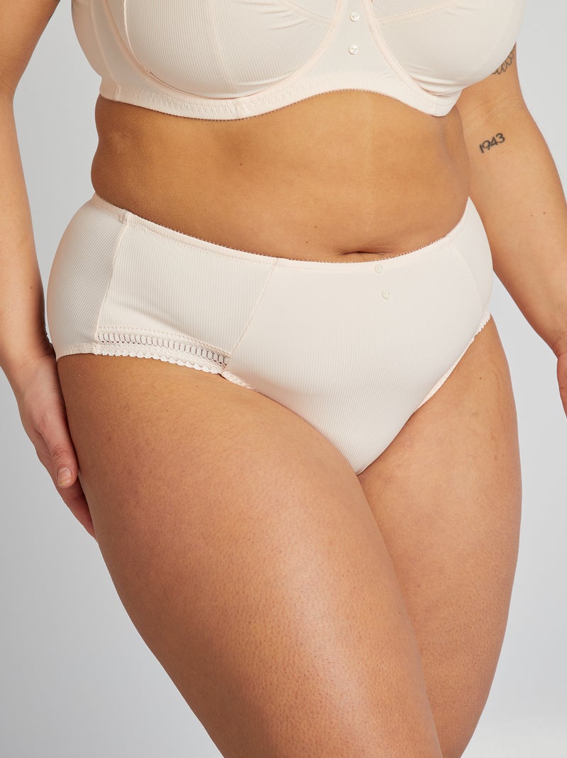 Culotte en microfibre côtelée Rose - Kiabi