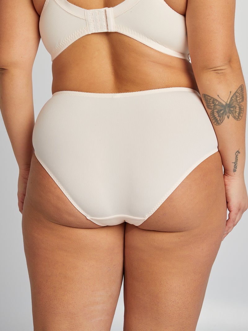 Culotte en microfibre côtelée Rose - Kiabi