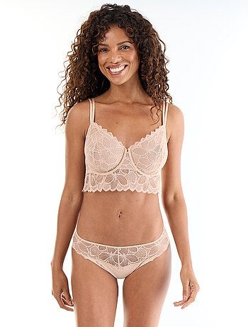 Culotte en microfibre et dentelle
