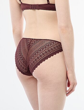 Culotte en microfibre et en dentelle