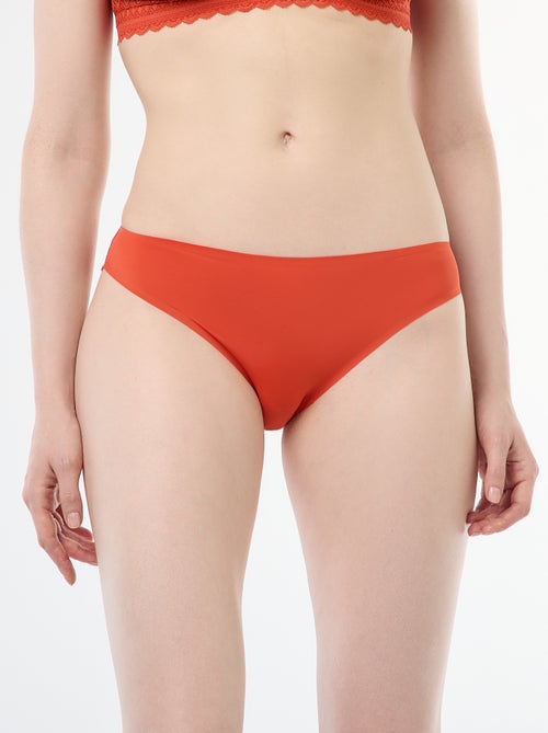 Culotte en microfibre et en dentelle - Kiabi