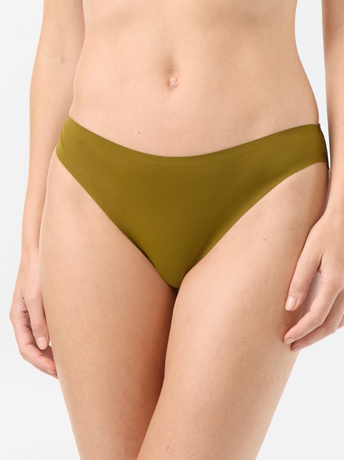 Culotte en microfibre et en dentelle - Kiabi