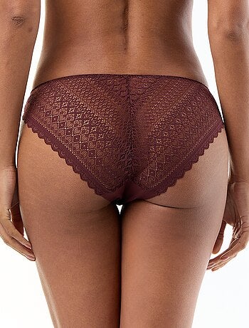 Culotte en microfibre et en dentelle