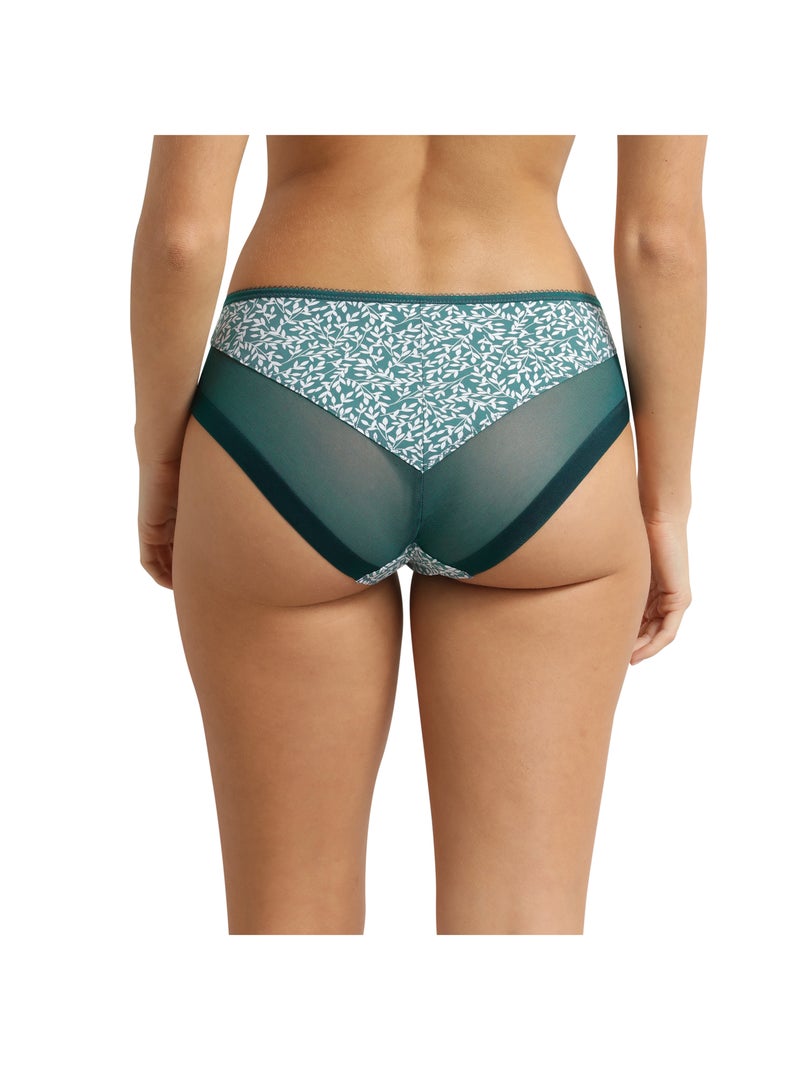 Culotte en microfibre et tulle Generous Classic Vert - Kiabi