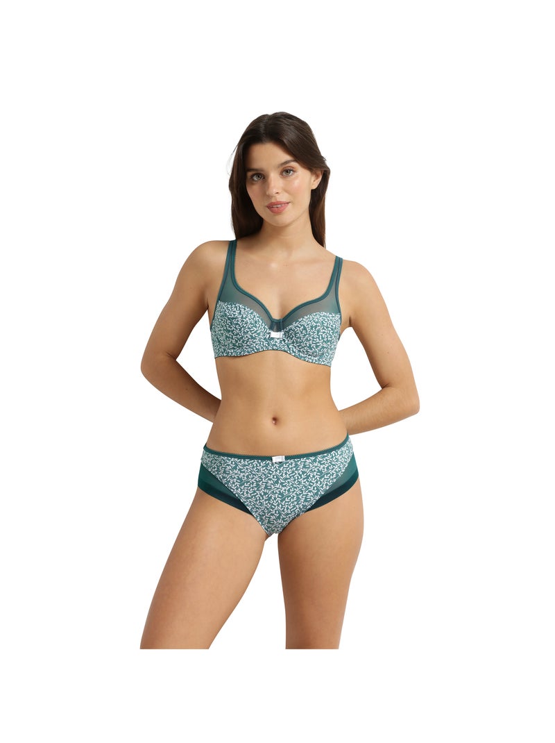 Culotte en microfibre et tulle Generous Classic Vert - Kiabi