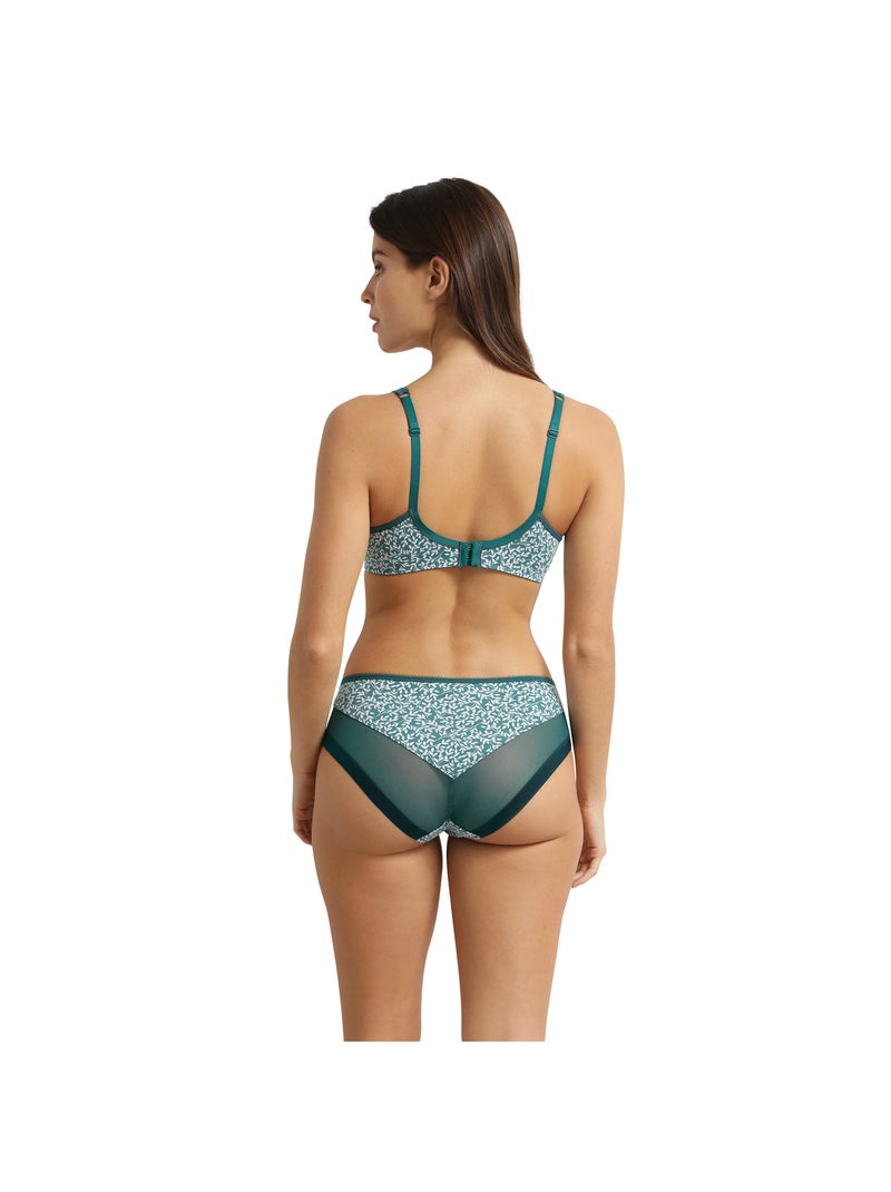 Culotte en microfibre et tulle Generous Classic Vert - Kiabi