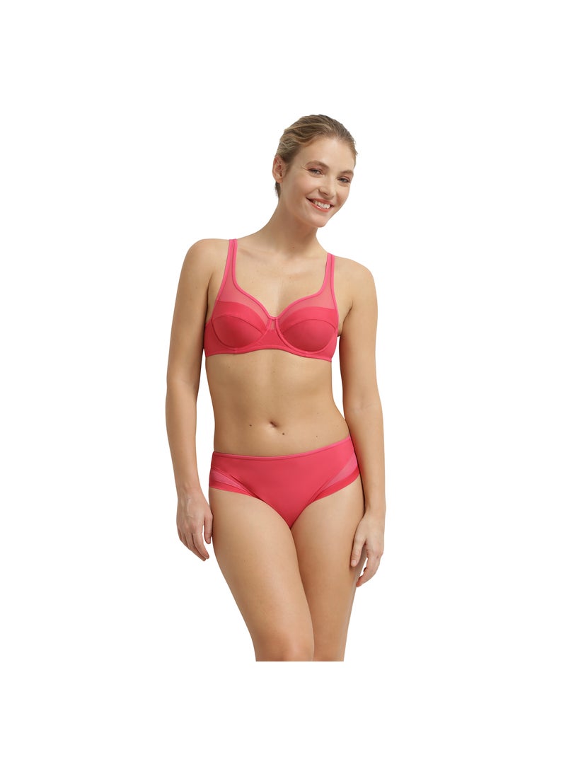 Culotte en microfibre et tulle Generous Essentiel Rose framboise - Kiabi