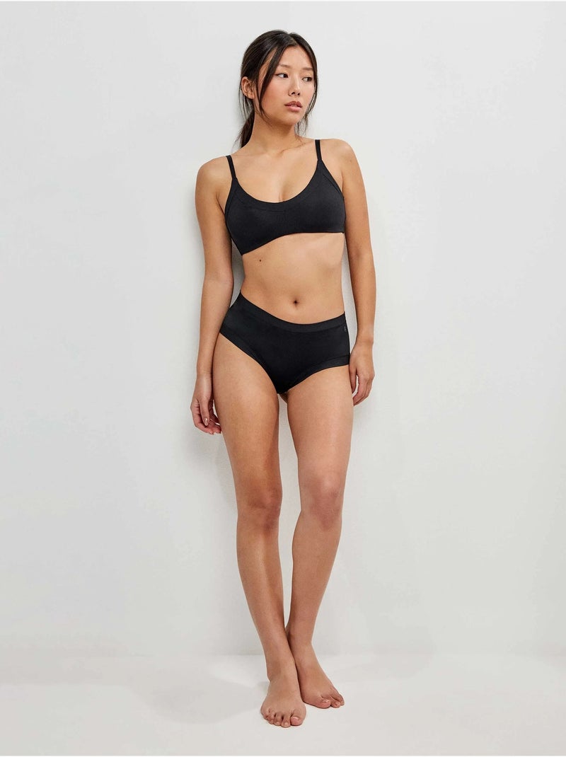 Culotte en microfibre Noir - Kiabi