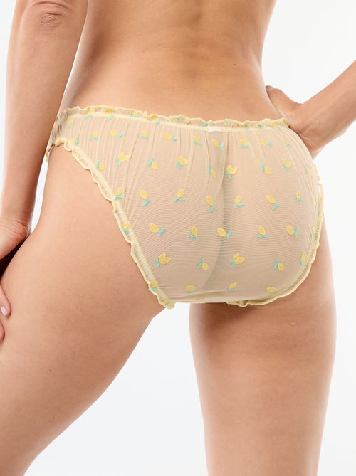 Culotte en tulle avec citrons brodés - Kiabi