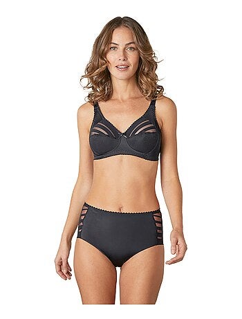 Culotte extensible taille haute tulle effet rayé