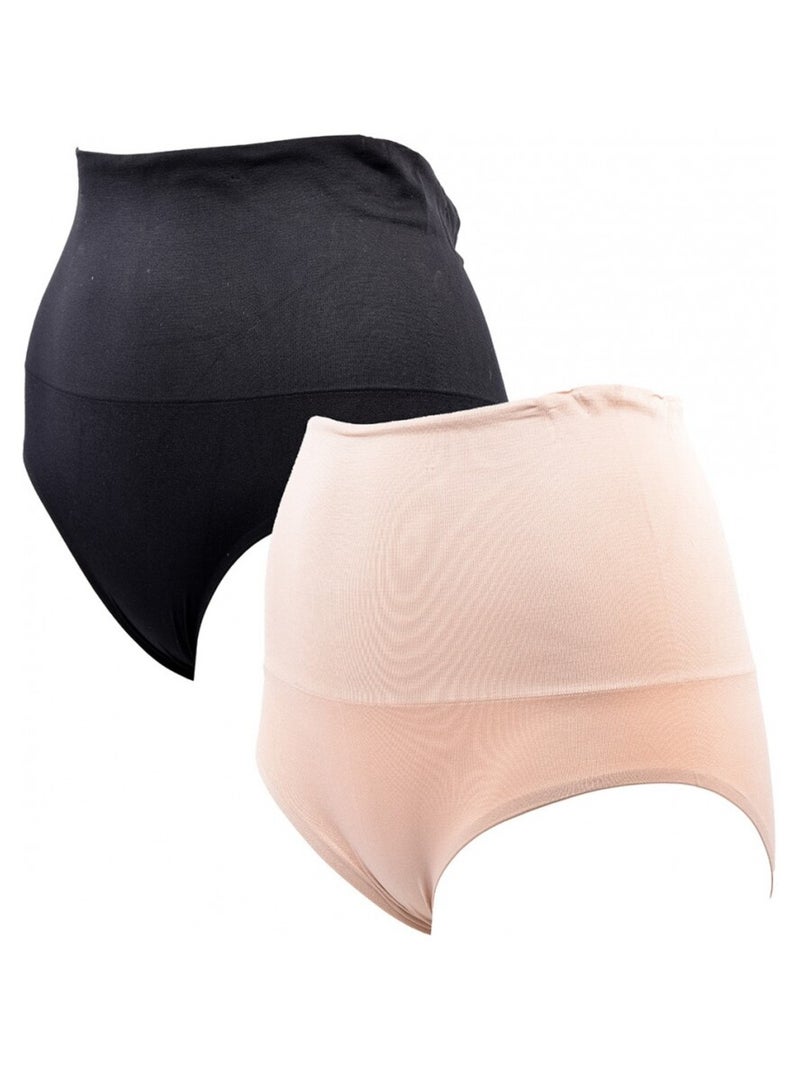 Culotte Femme INFINITIF - Pack de 2 Noir Multicolore - Kiabi