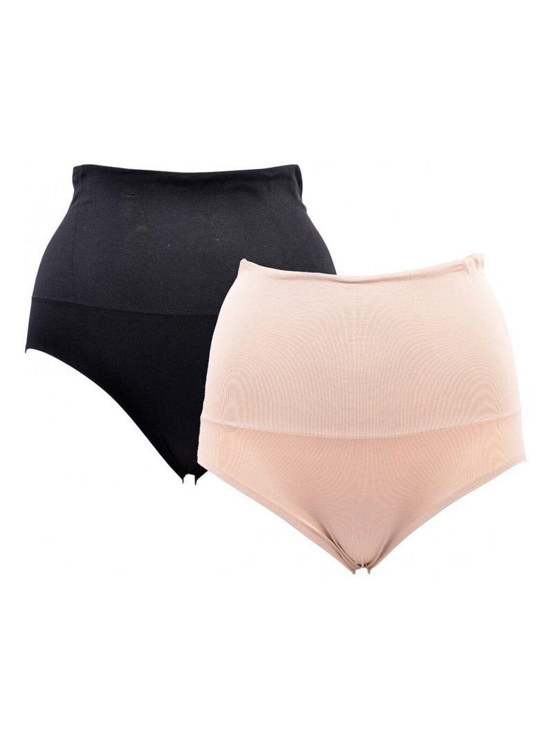 Culotte Femme INFINITIF - Pack de 2 Noir Multicolore - Kiabi