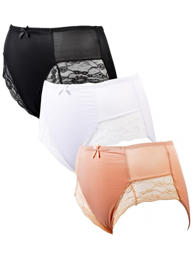 Culotte Femme INFINITIF - Pack de 3 Noir Beige Blanc - Kiabi