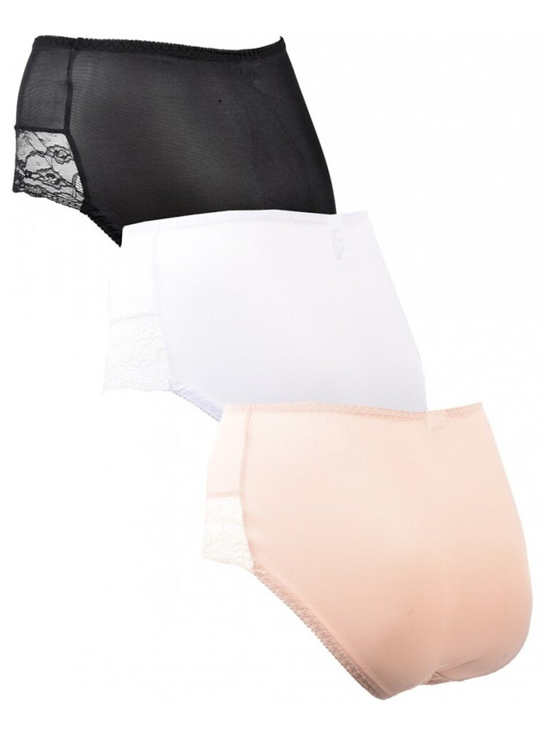 Culotte Femme INFINITIF - Pack de 3 Noir Beige Blanc - Kiabi