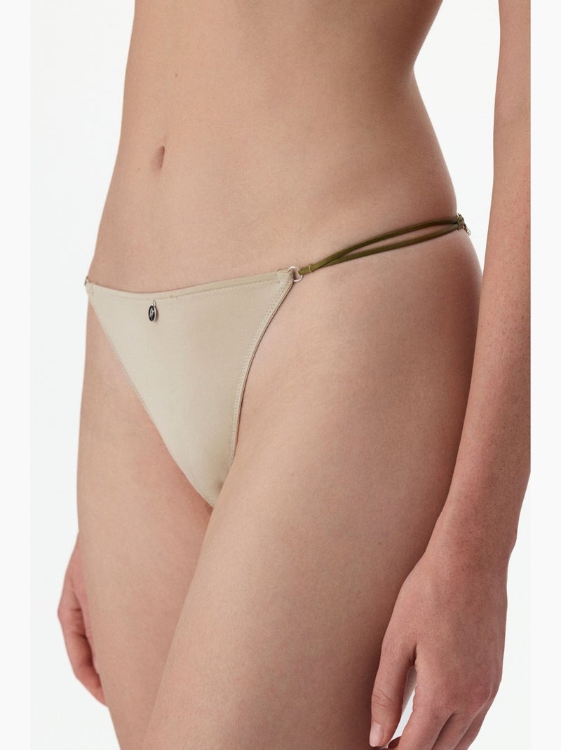 Culotte femme micro brésilienne dentelle penti Kaki - Kiabi