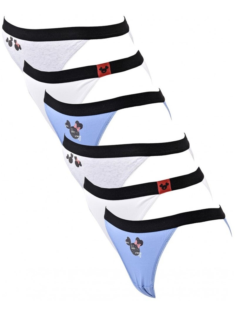 Culotte Femme TRESS - Pack de 6 Gris Blanc Bleu - Kiabi