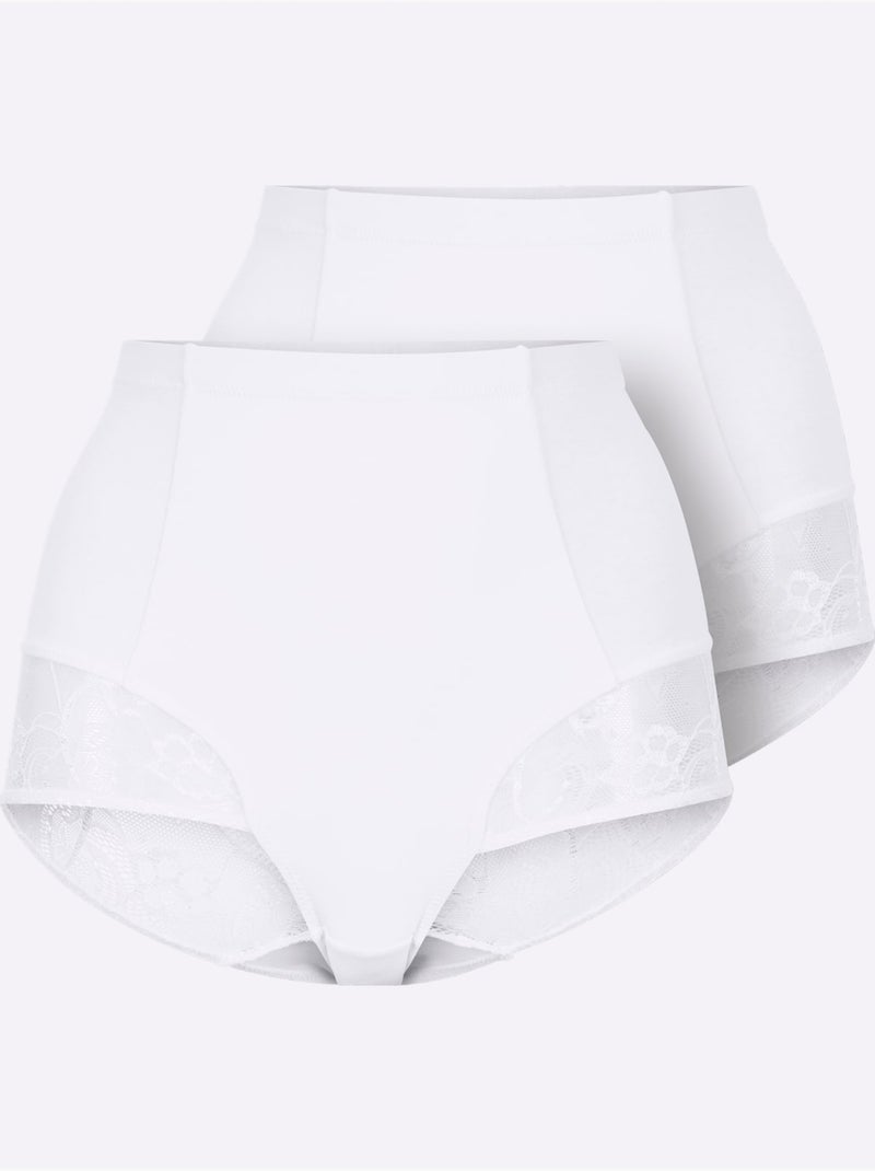Culotte Gainante Jersey Fin - Taille Standard - Witt - Lot de 2 Blanc - Kiabi
