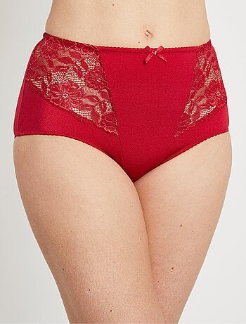 Culotte gainante maille microfibre et dentelle - Afibel