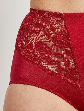 Culotte gainante maille microfibre et dentelle - Afibel