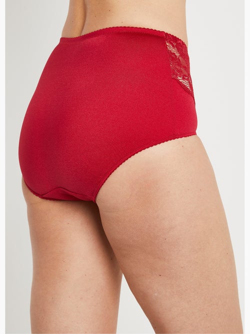 Culotte gainante maille microfibre et dentelle - Afibel - Kiabi