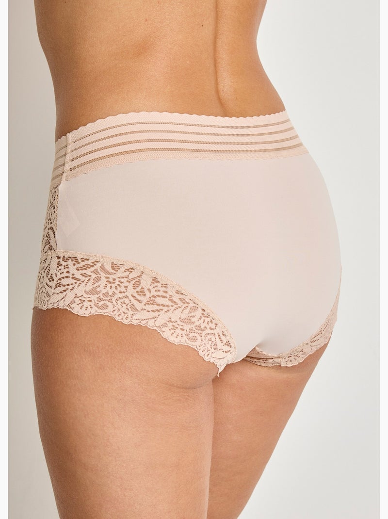 Culotte gainante taille haute dentelle - Afibel Beige - Kiabi