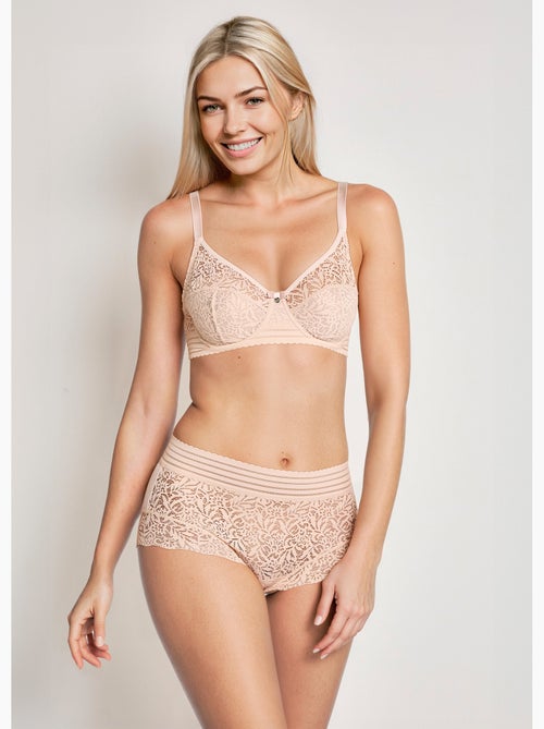 Culotte gainante taille haute dentelle - Afibel - Kiabi