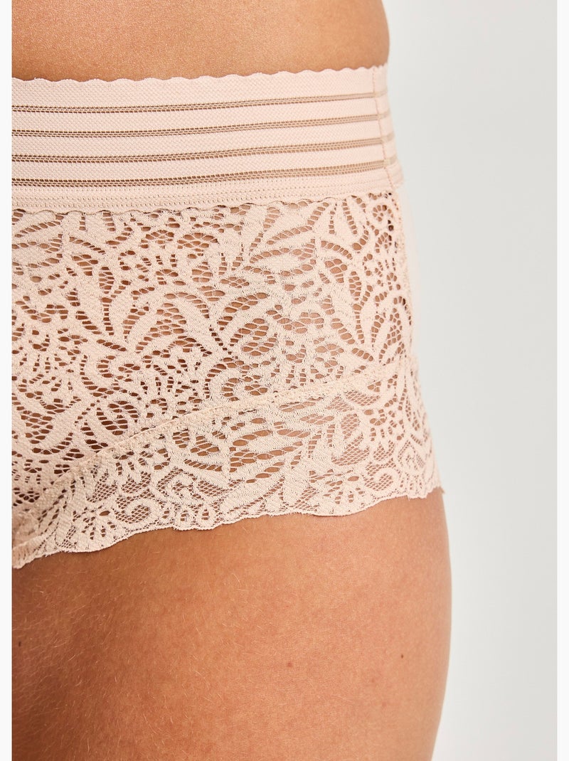 Culotte gainante taille haute dentelle - Afibel Beige - Kiabi