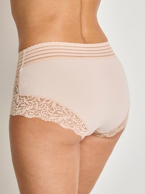 Culotte gainante taille haute dentelle - Kiabi