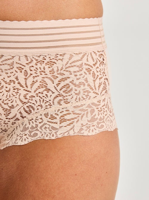 Culotte gainante taille haute dentelle - Kiabi