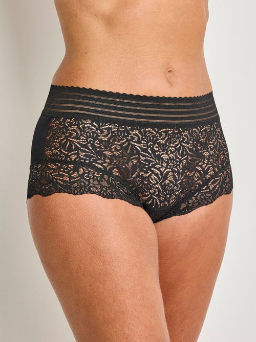 Culotte gainante taille haute dentelle - Kiabi